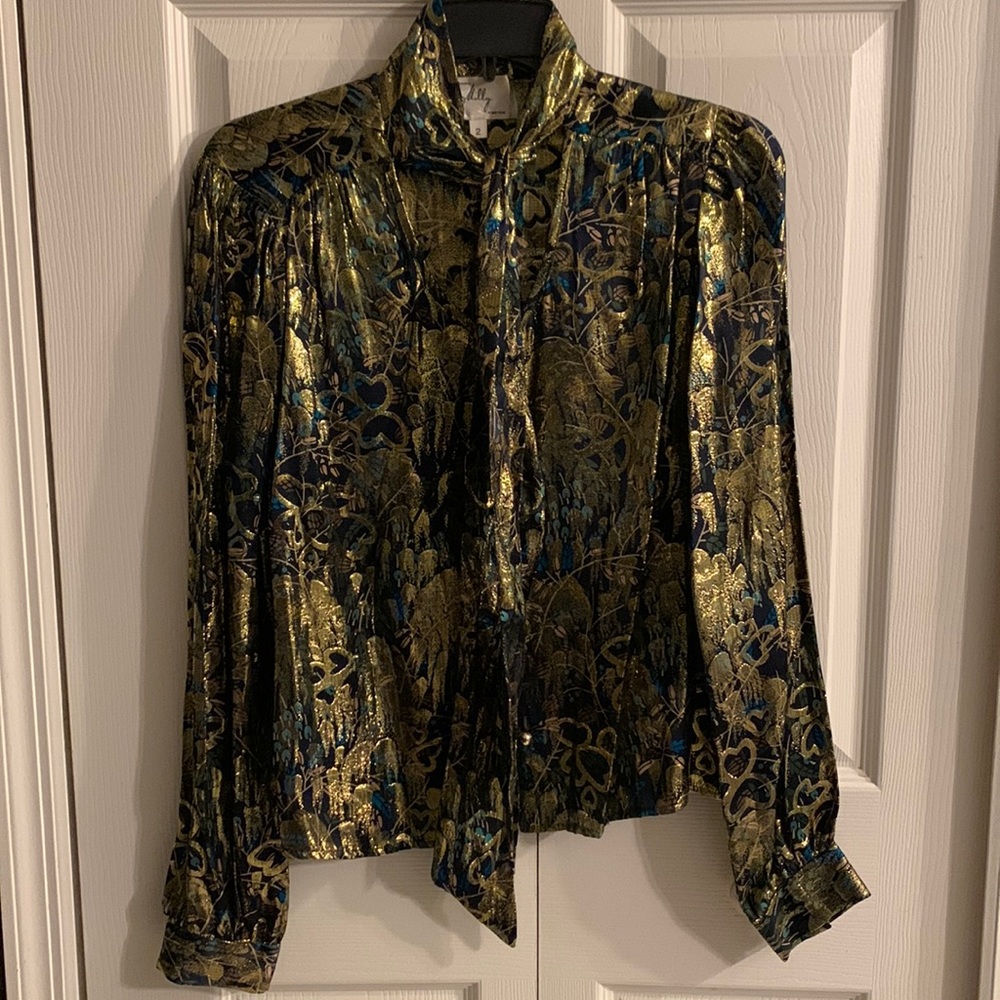 NWOT Milly Metallic Top